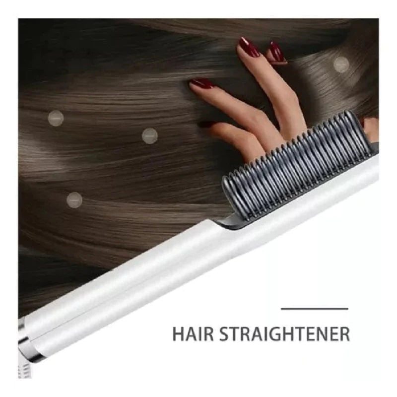 Electric Hair Brush Straightener For Girls Women Men Beard Straightener Comb Hair Curler Brush 2 in 1